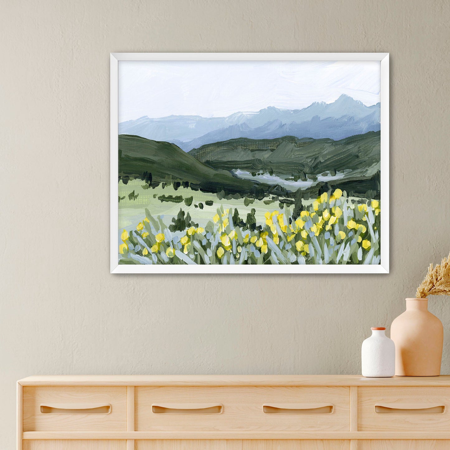 ’Wildflower Hike’ Art Print - Paper / 5x7 in / White Frame