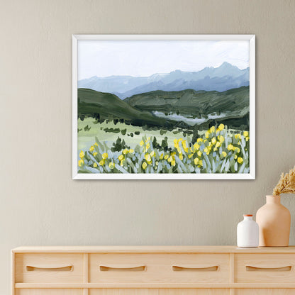 ’Wildflower Hike’ Art Print - Paper / 5x7 in / White Frame