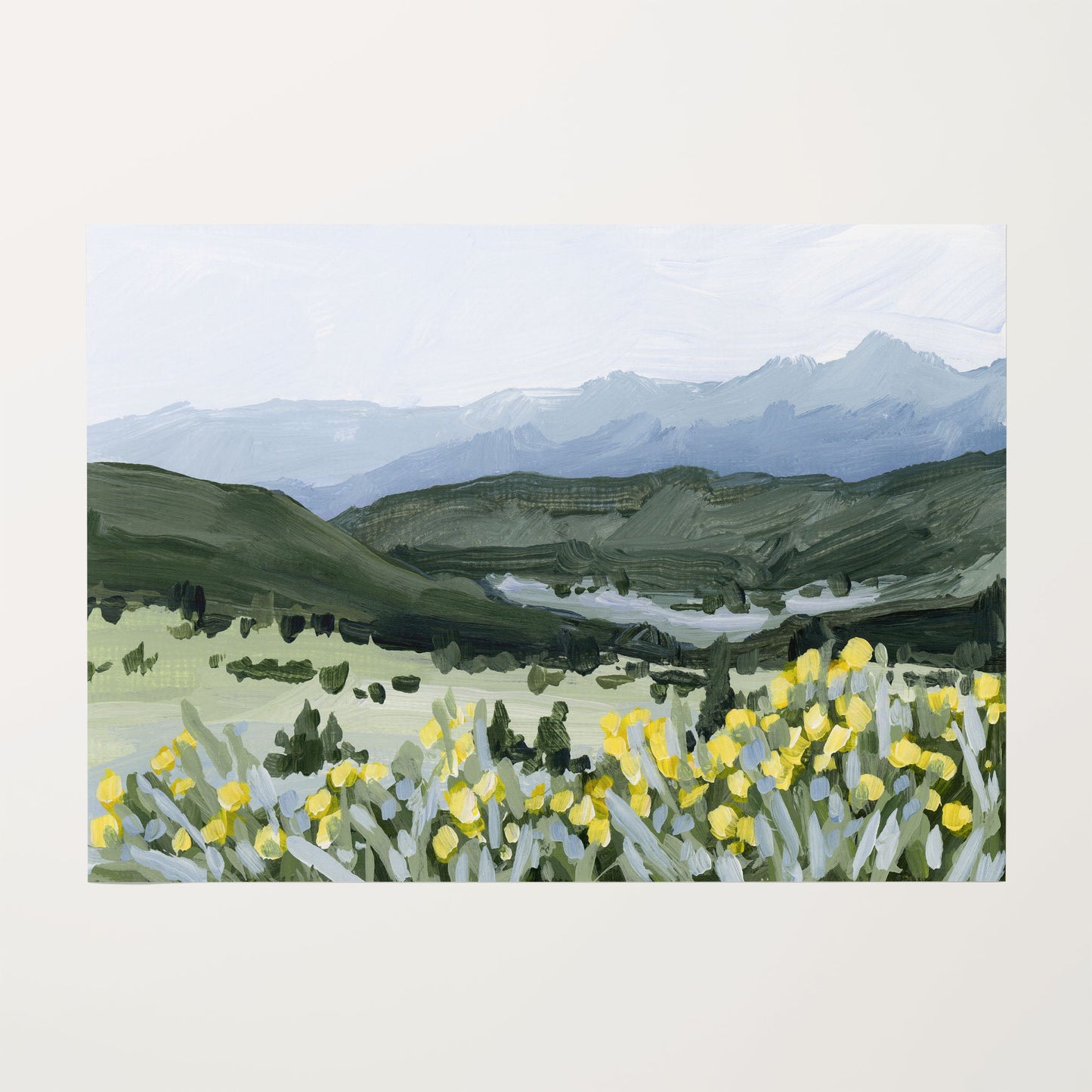 ’Wildflower Hike’ Art Print - Rolled Canvas / 8x10 in / No Frame - Crested Butte Colorado - abstract - Artwork