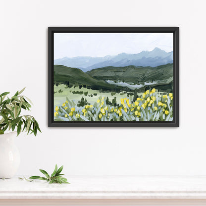 ’Wildflower Hike’ Art Print - Stretched Canvas / 8x10 in / Black Frame