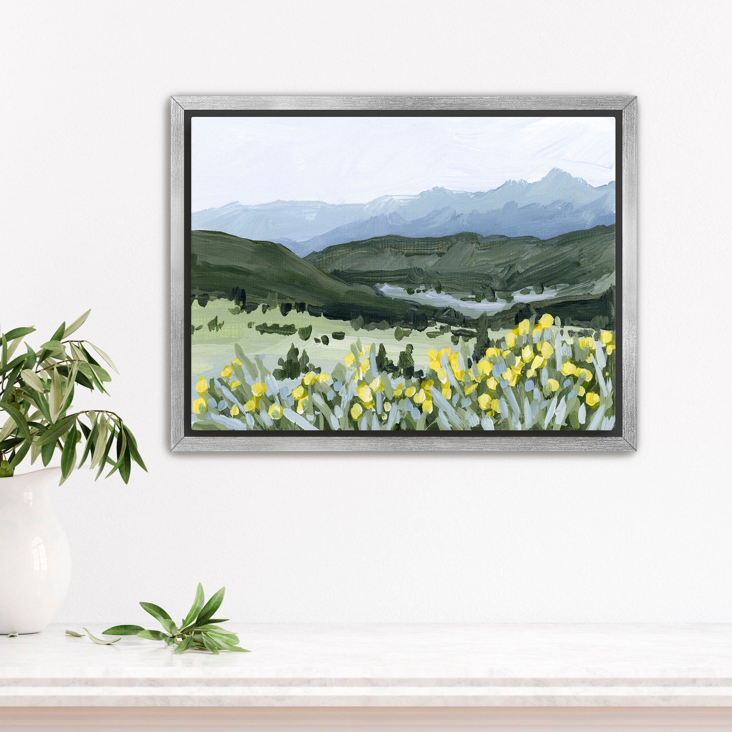 ’Wildflower Hike’ Art Print - Stretched Canvas / 8x10 in / Silver Frame - Crested Butte Colorado - abstract - Artwork