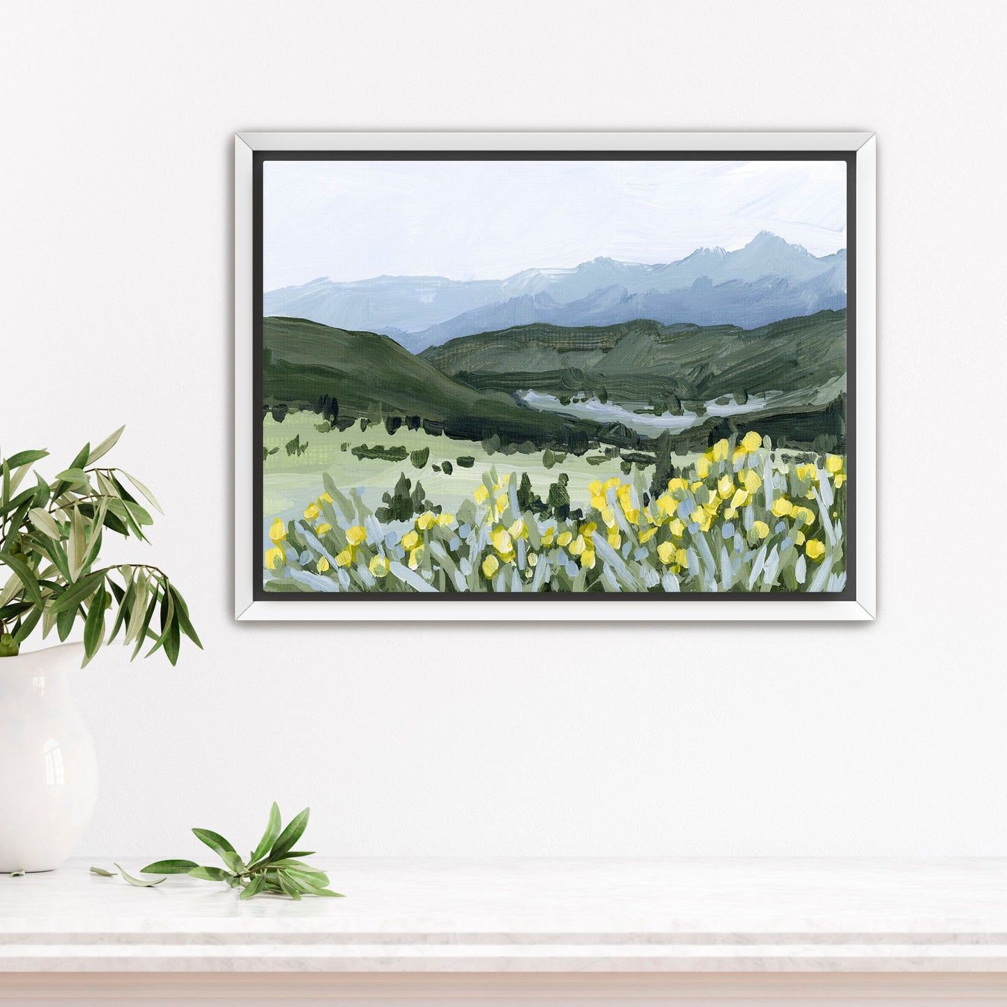 ’Wildflower Hike’ Art Print - Stretched Canvas / 8x10 in / White Frame