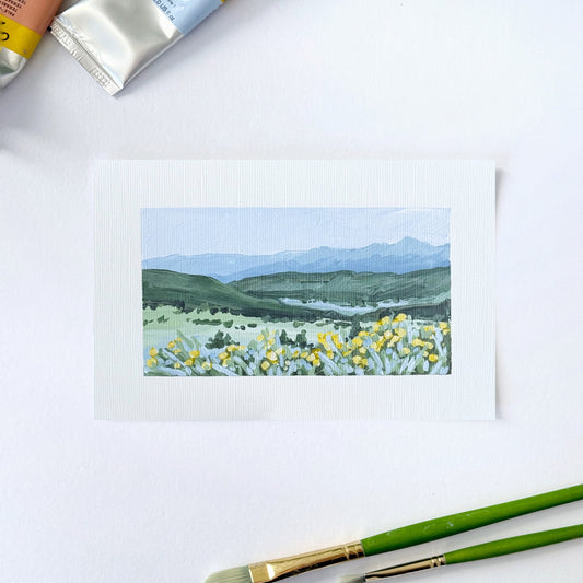 "Wildflower Hike" Original Painting || 4x6