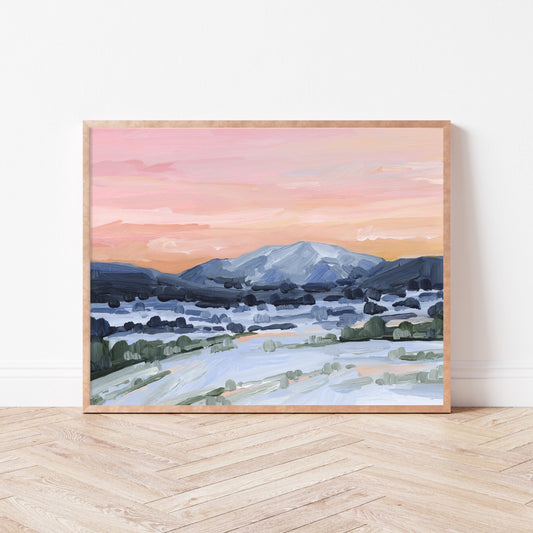 ’Winter Sky’ Art Print - Sunset Mountain Wall - abstract - Artwork - Colorado - Glenwood Springs