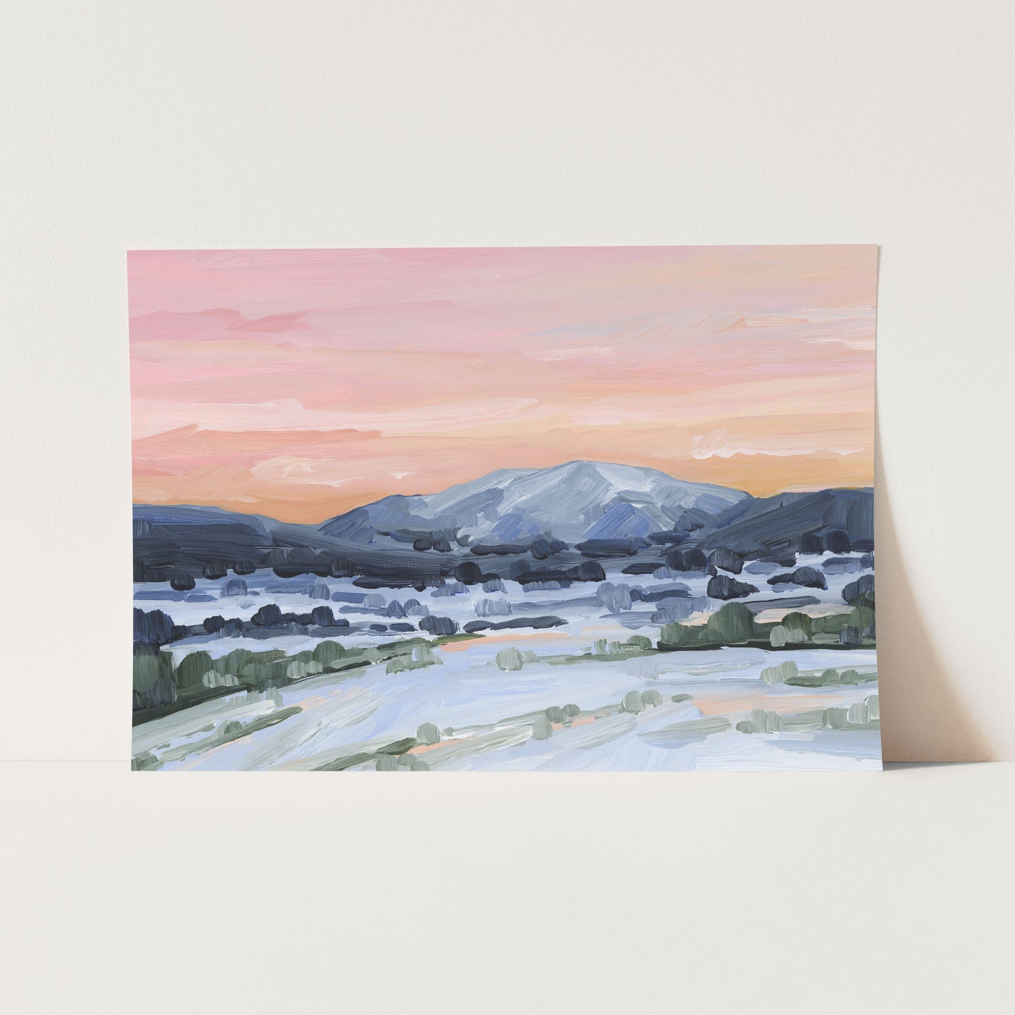 ’Winter Sky’ Art Print - Paper / 5x7 in / No Frame - Sunset Mountain Wall - abstract - Artwork - Colorado