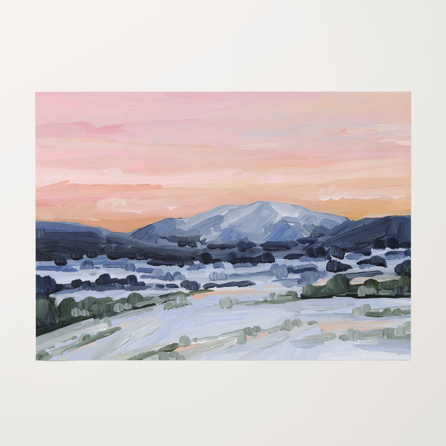 ’Winter Sky’ Art Print - Rolled Canvas / 8x10 in / No Frame - Sunset Mountain Wall - abstract - Artwork - Colorado