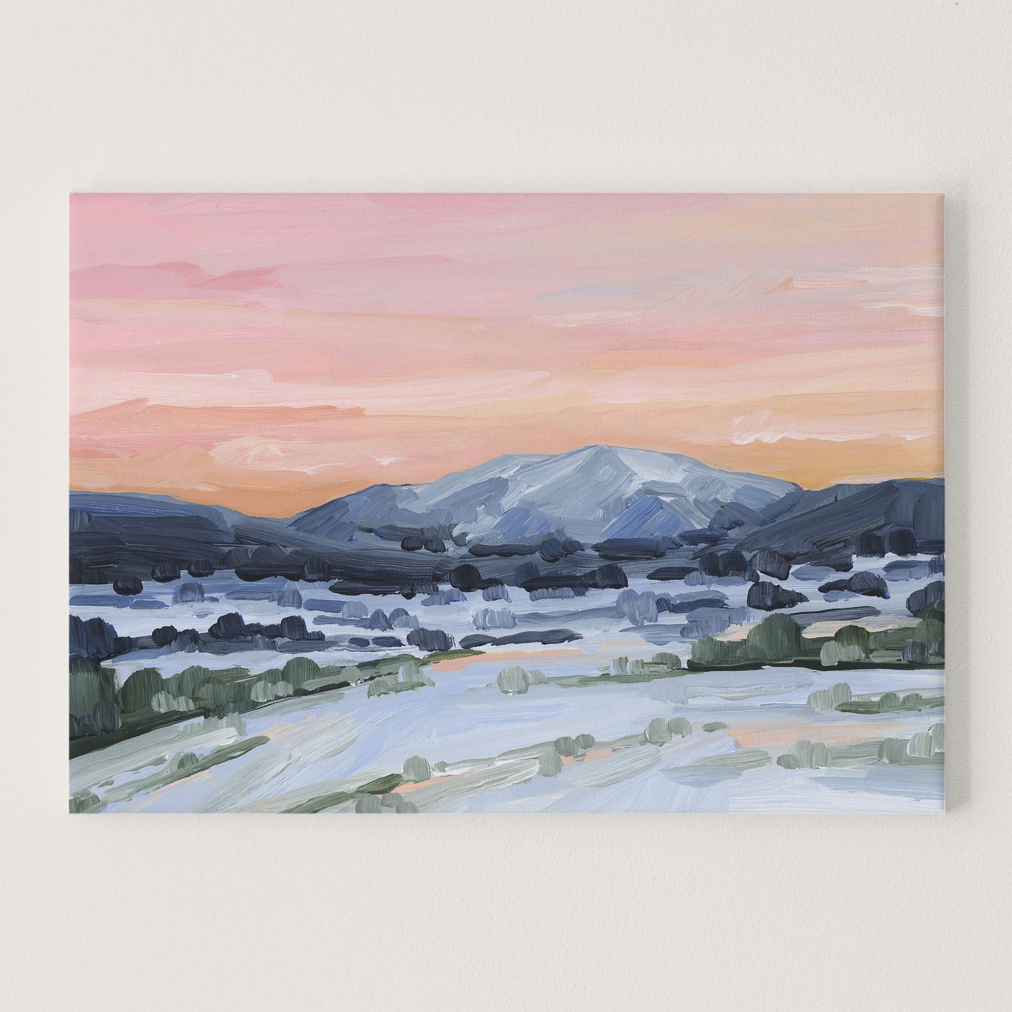 ’Winter Sky’ Art Print - Stretched Canvas / 8x10 in / No Frame - Sunset Mountain Wall - abstract - Artwork