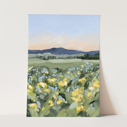 ’Yellow Fields’ Art Print - Paper / 5x7 in / No Frame - Utah Wall - abstract - Artwork - Flower - Flowers