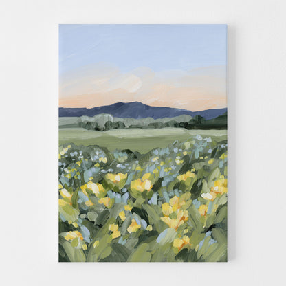 ’Yellow Fields’ Art Print - Stretched Canvas / 8x10 in / No Frame - Utah Wall - abstract - Artwork - Flower - Flowers