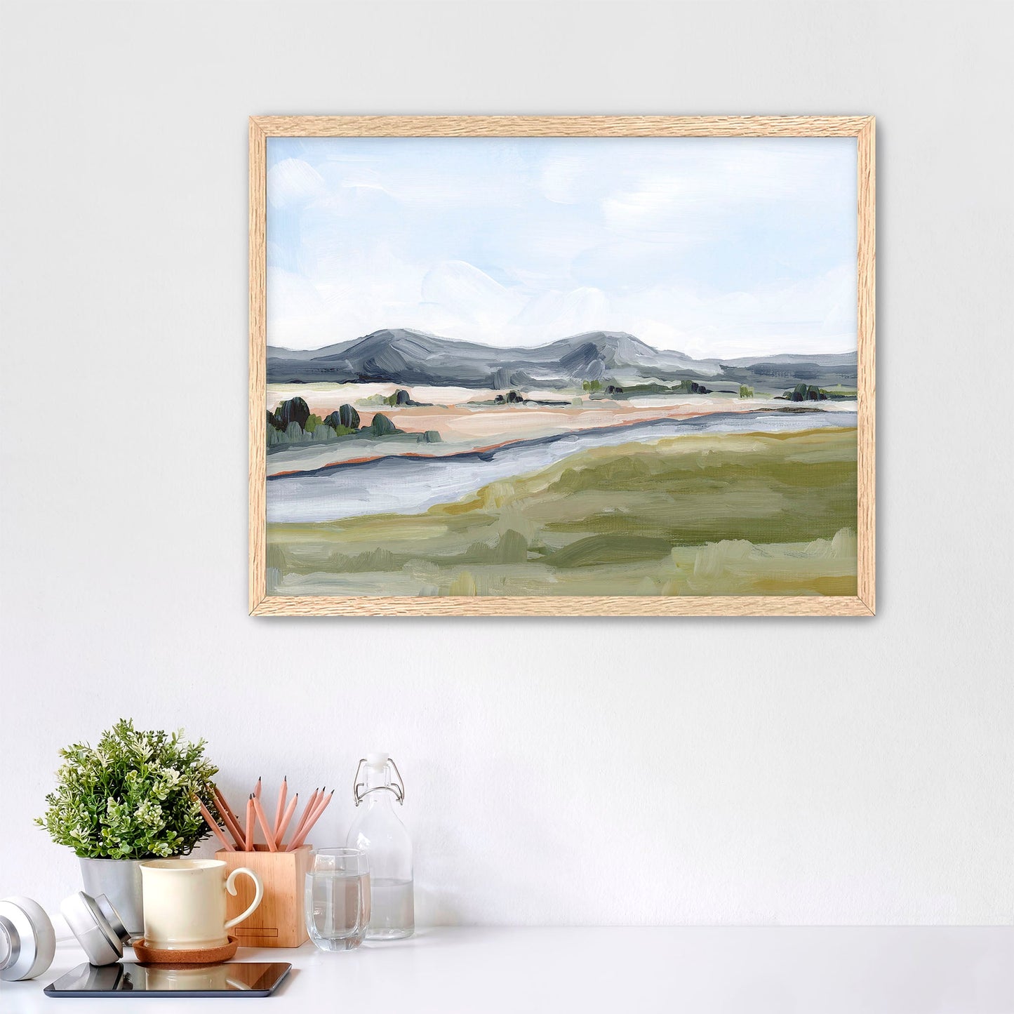 ’Yellowstone in May’ Art Print - Paper / 5x7 / Oak Frame - National Park Wall - abstract - Artwork - Idaho - Landscape