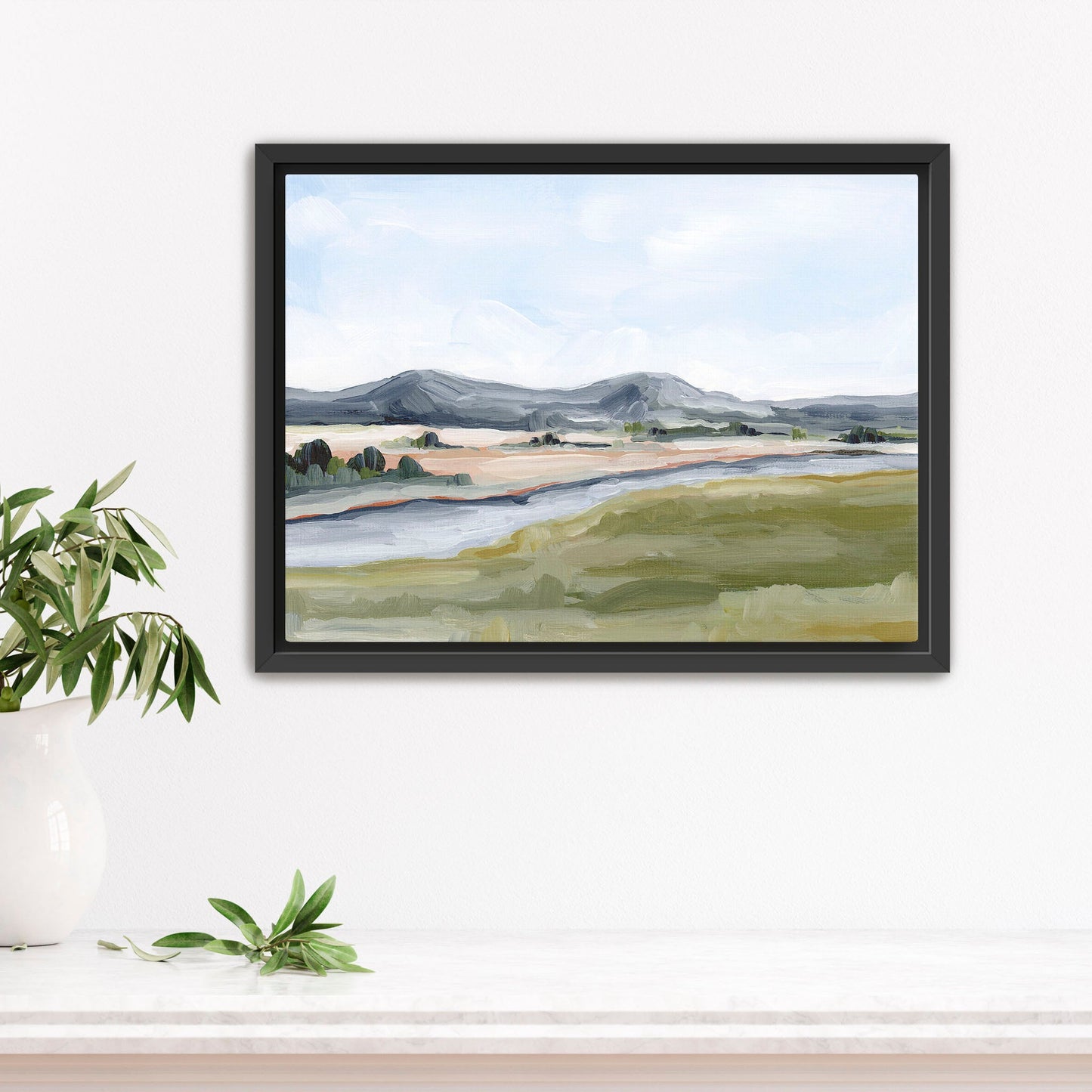 ’Yellowstone in May’ Art Print - Stretched Canvas / 8x10 / Black Frame - National Park Wall - abstract - Artwork