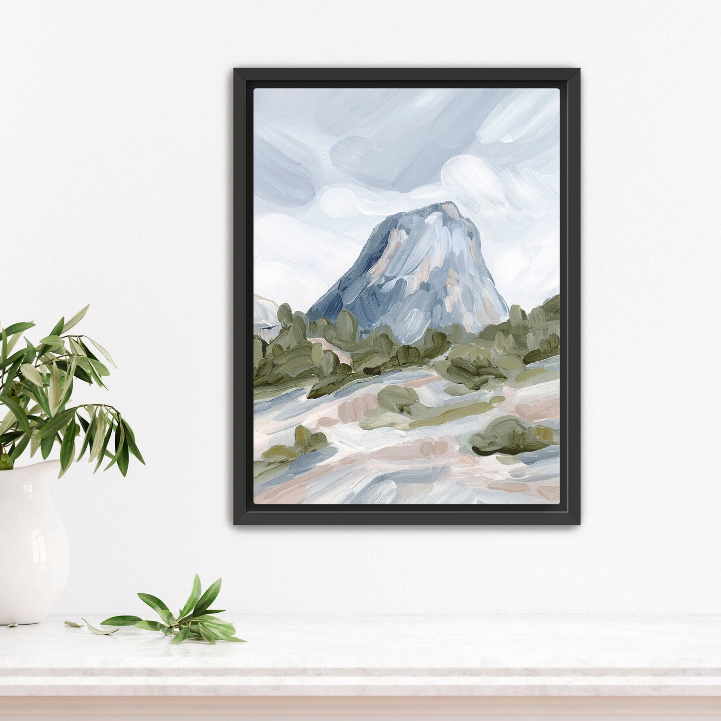 ’Yosemite’ Art Print - Stretched Canvas / 8x10 in / Black Frame - California National Park Wall - abstract