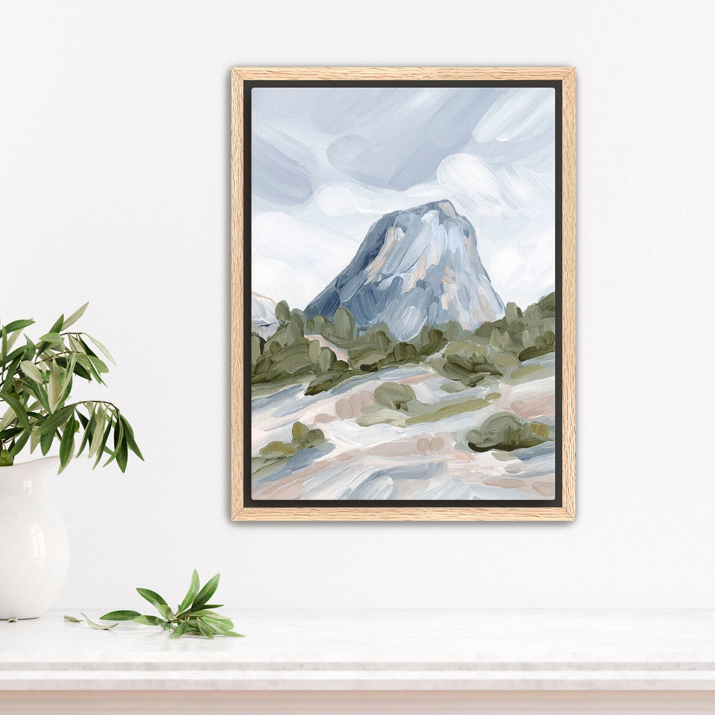 ’Yosemite’ Art Print - Stretched Canvas / 8x10 in / Oak Frame - California National Park Wall - abstract - Artwork