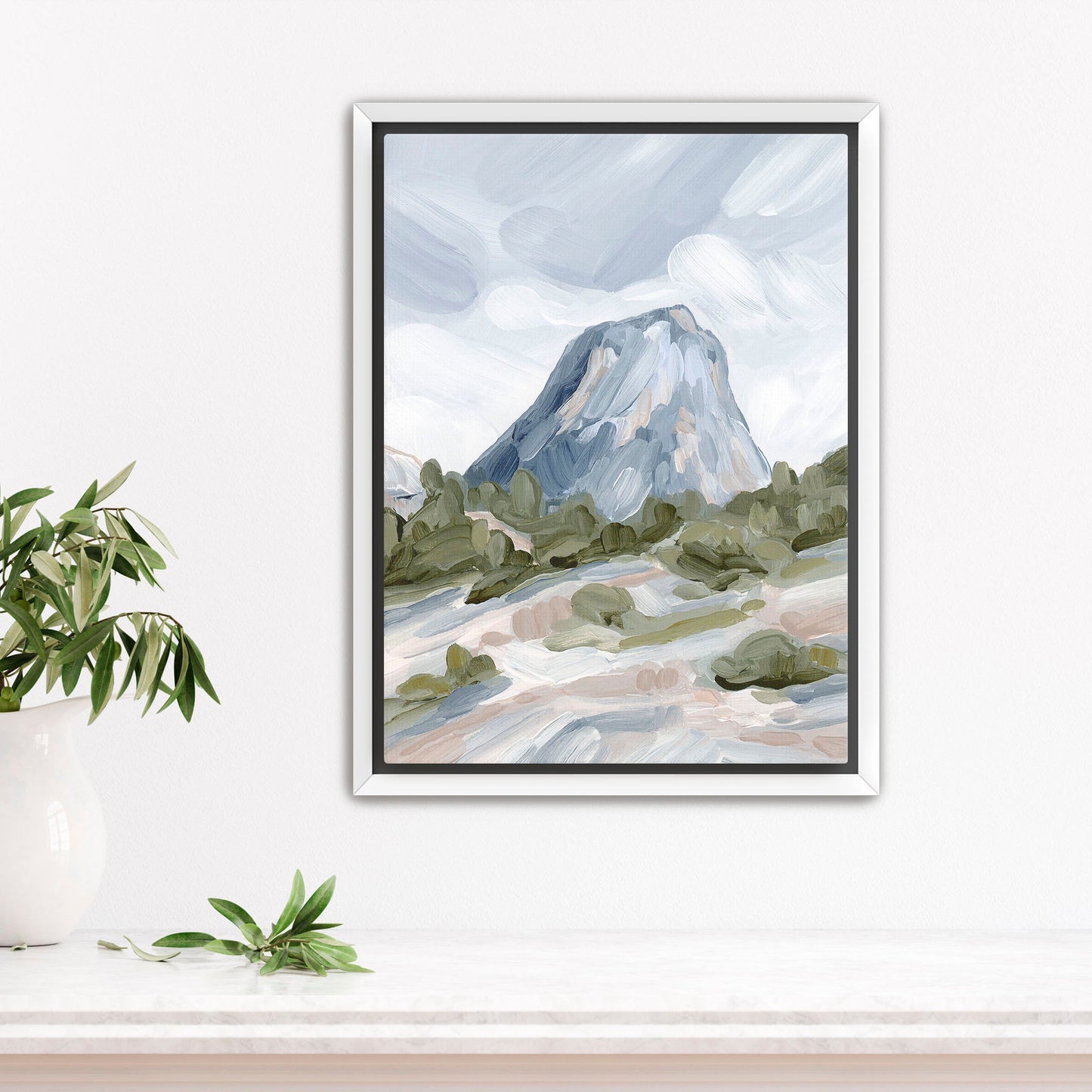 ’Yosemite’ Art Print - Stretched Canvas / 8x10 in / White Frame - California National Park Wall - abstract