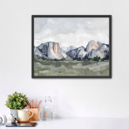 ’Yosemite in Blue’ Art Print - Paper / 5x7 / Black Frame - National Park Wall - abstract - Artwork - California