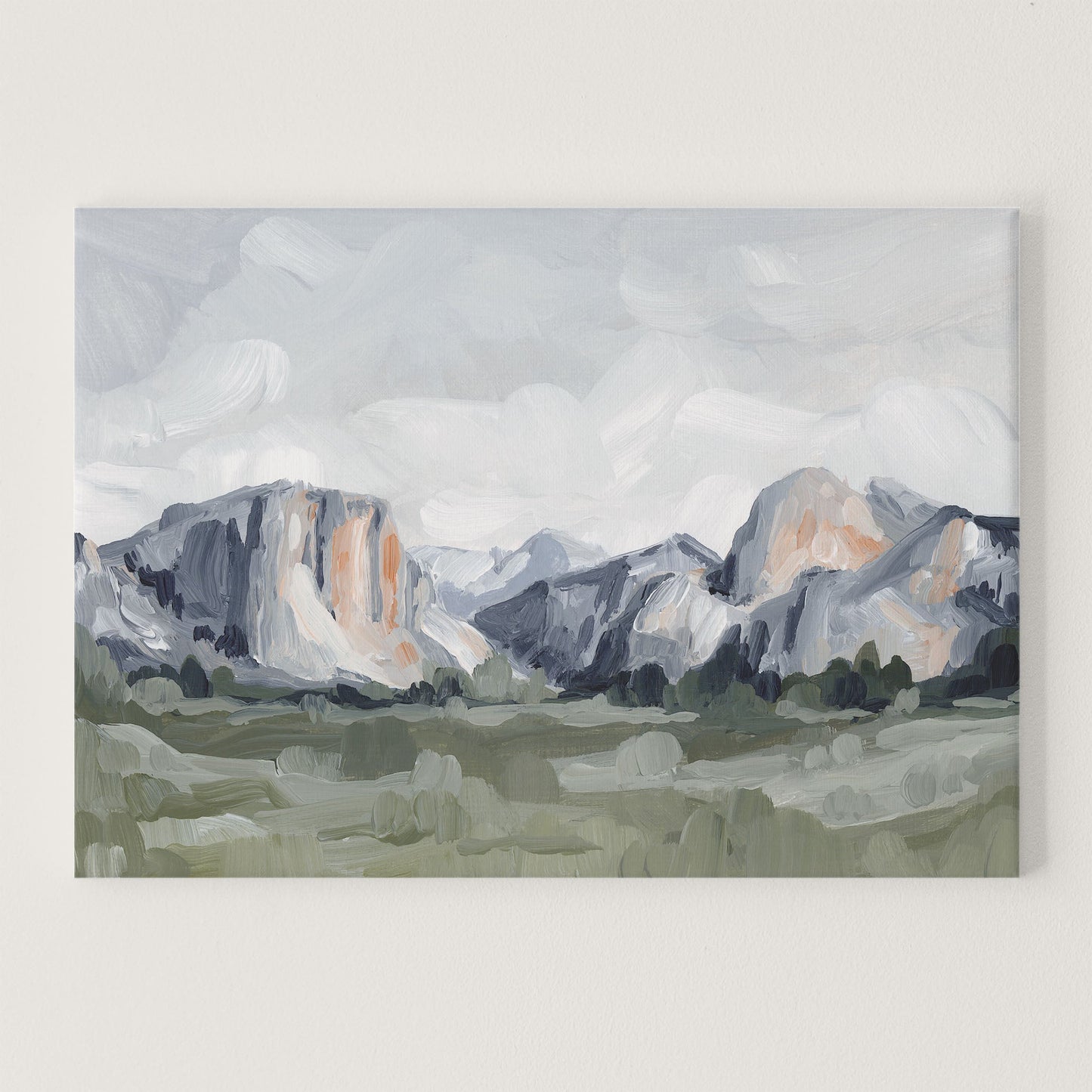 ’Yosemite in Blue’ Art Print - Stretched Canvas / 8x10 / No Frame - National Park Wall - abstract - Artwork