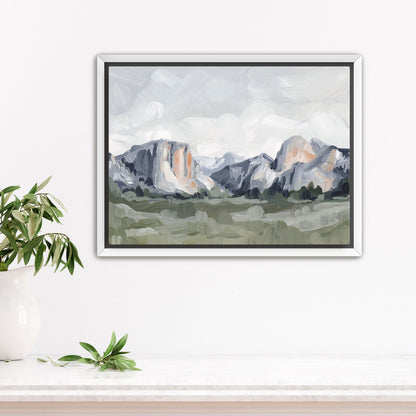 ’Yosemite in Blue’ Art Print - Stretched Canvas / 8x10 / White Frame - National Park Wall - abstract - Artwork