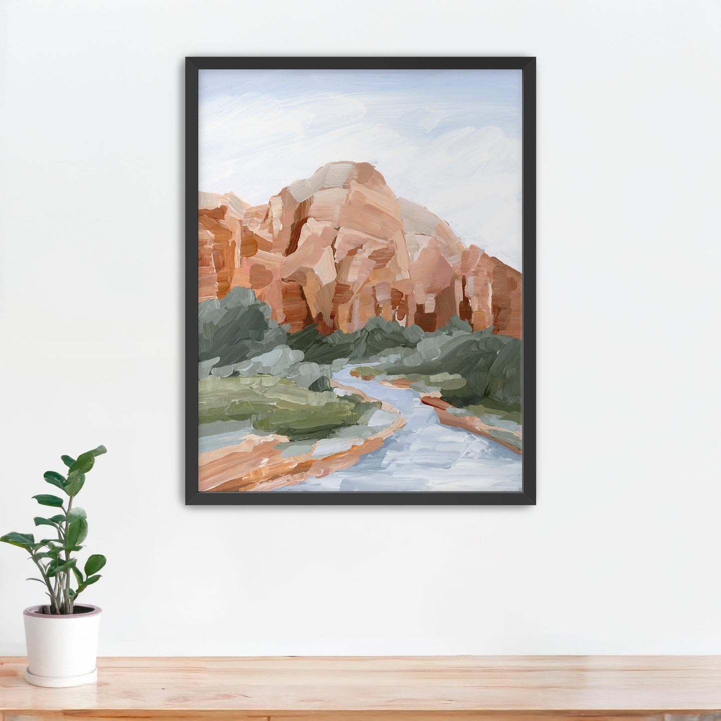 ’Zion I’ Art Print - Paper / 5x7 in / Black Frame - abstract - Artwork - cliffs - Landscape