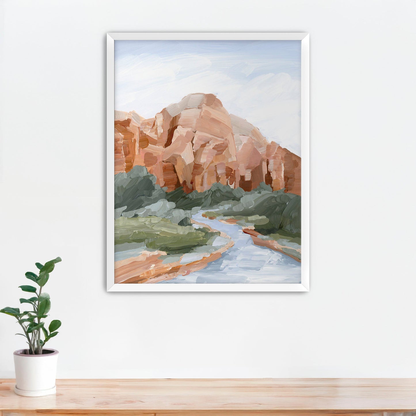 ’Zion I’ Art Print - Paper / 5x7 in / White Frame - abstract - Artwork - cliffs - Landscape