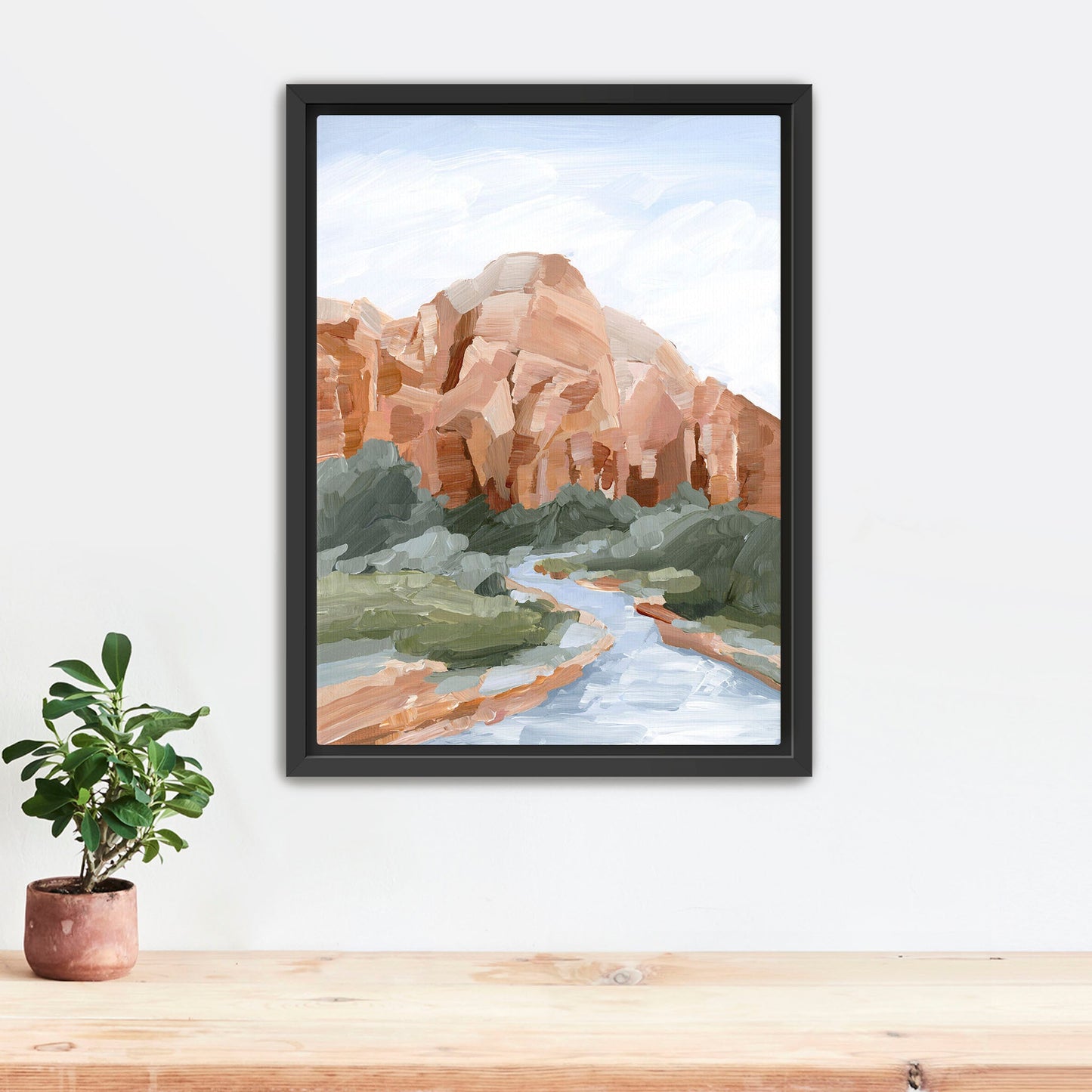 ’Zion I’ Art Print - Stretched Canvas / 8x10 in / Black Frame - abstract - Artwork - cliffs - Landscape