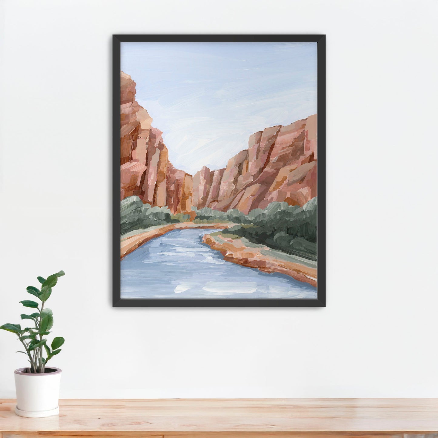 ’Zion II’ Art Print - Paper / 5x7 in / Black Frame - abstract - Artwork - cliffs - Landscape