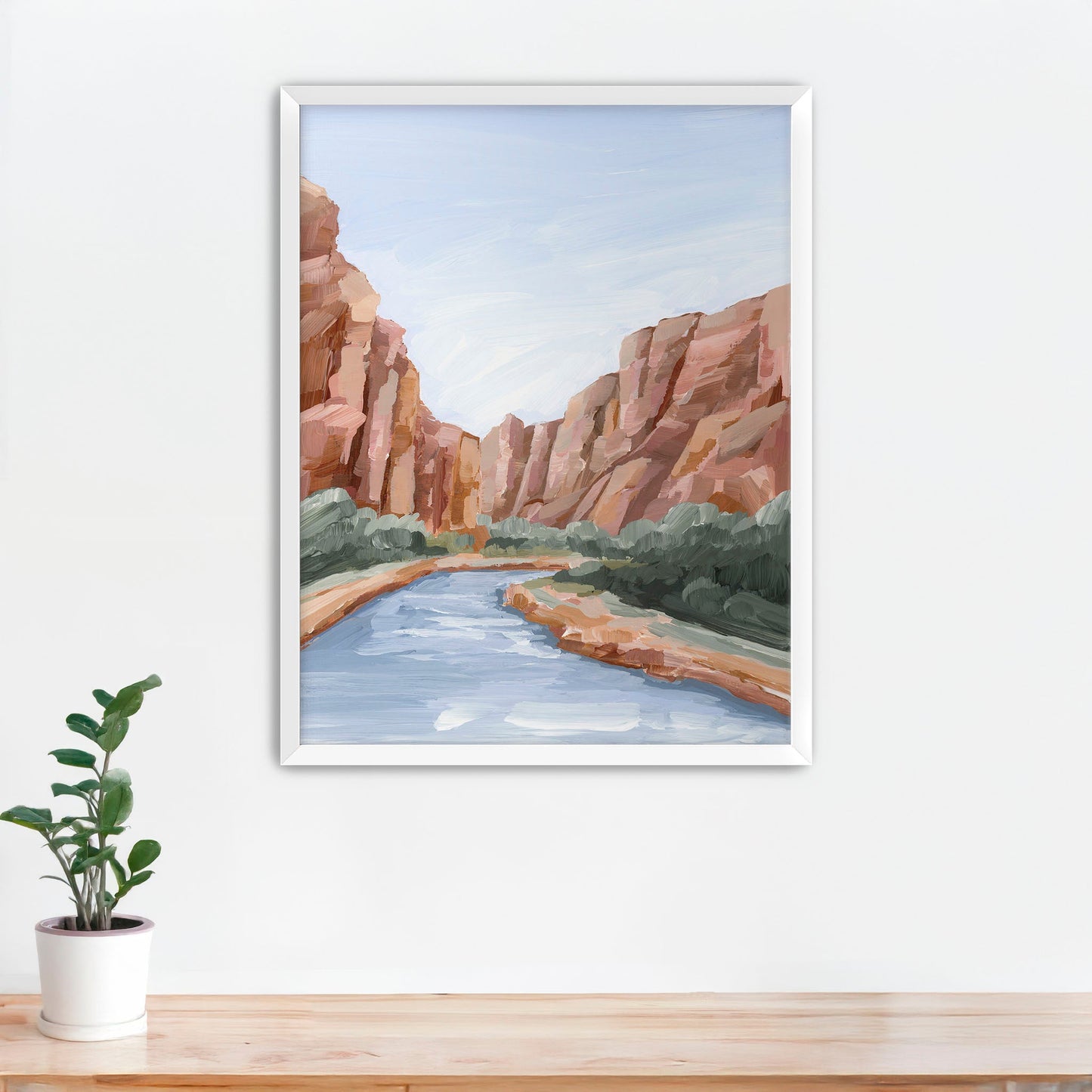 ’Zion II’ Art Print - Paper / 5x7 in / White Frame - abstract - Artwork - cliffs - Landscape