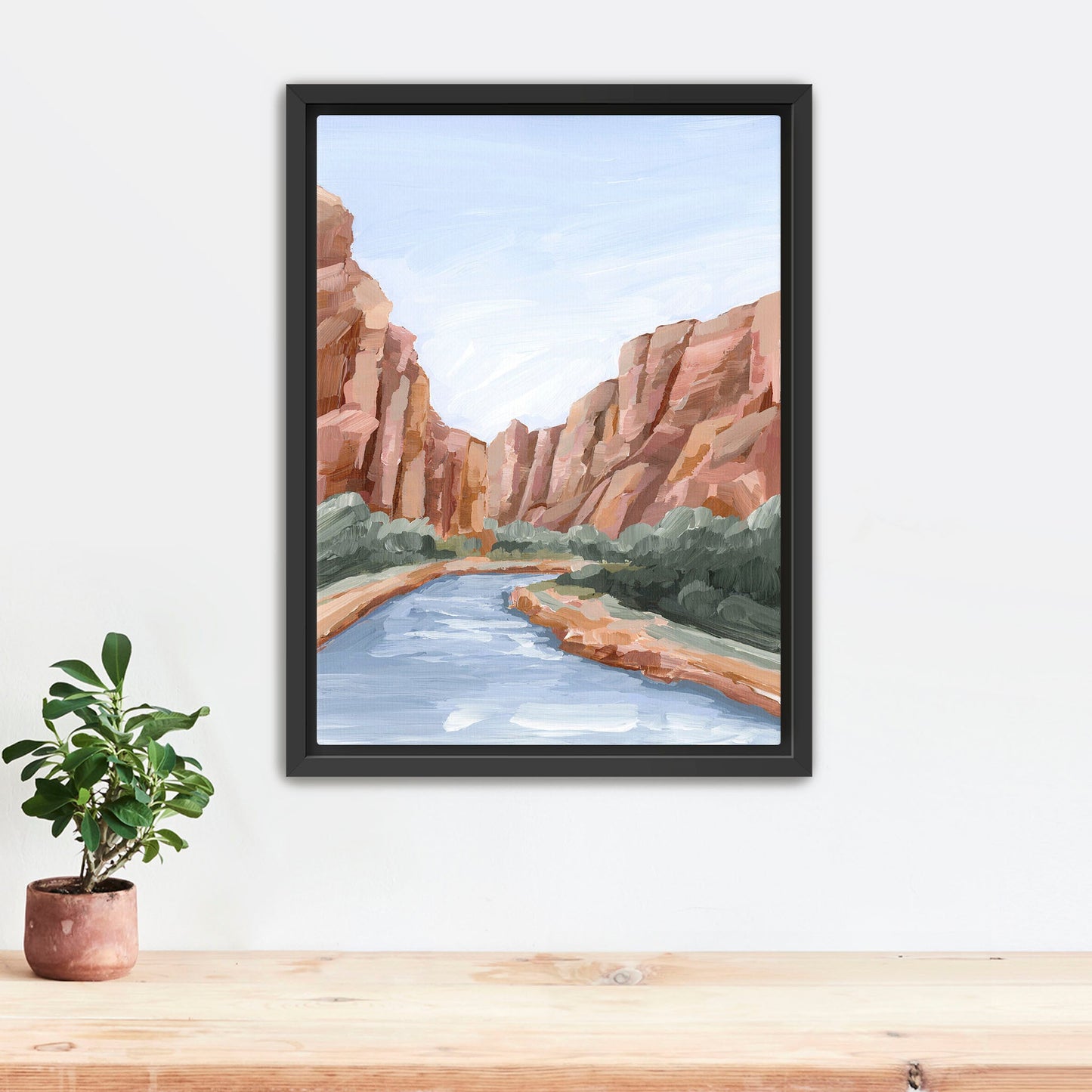 ’Zion II’ Art Print - Stretched Canvas / 8x10 in / Black Frame - abstract - Artwork - cliffs - Landscape