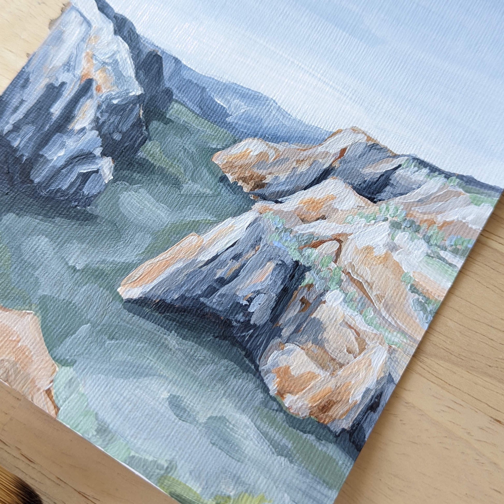 ’Zion Shadows’ Original Painting || 5x7 - Utah Landscape - abstract - Acrylic - Artwork - canyon