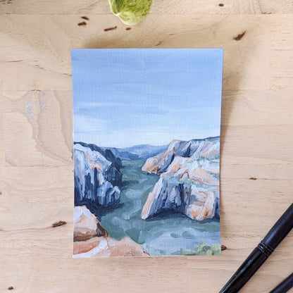 ’Zion Shadows’ Original Painting || 5x7 - Utah Landscape - abstract - Acrylic - Artwork - canyon